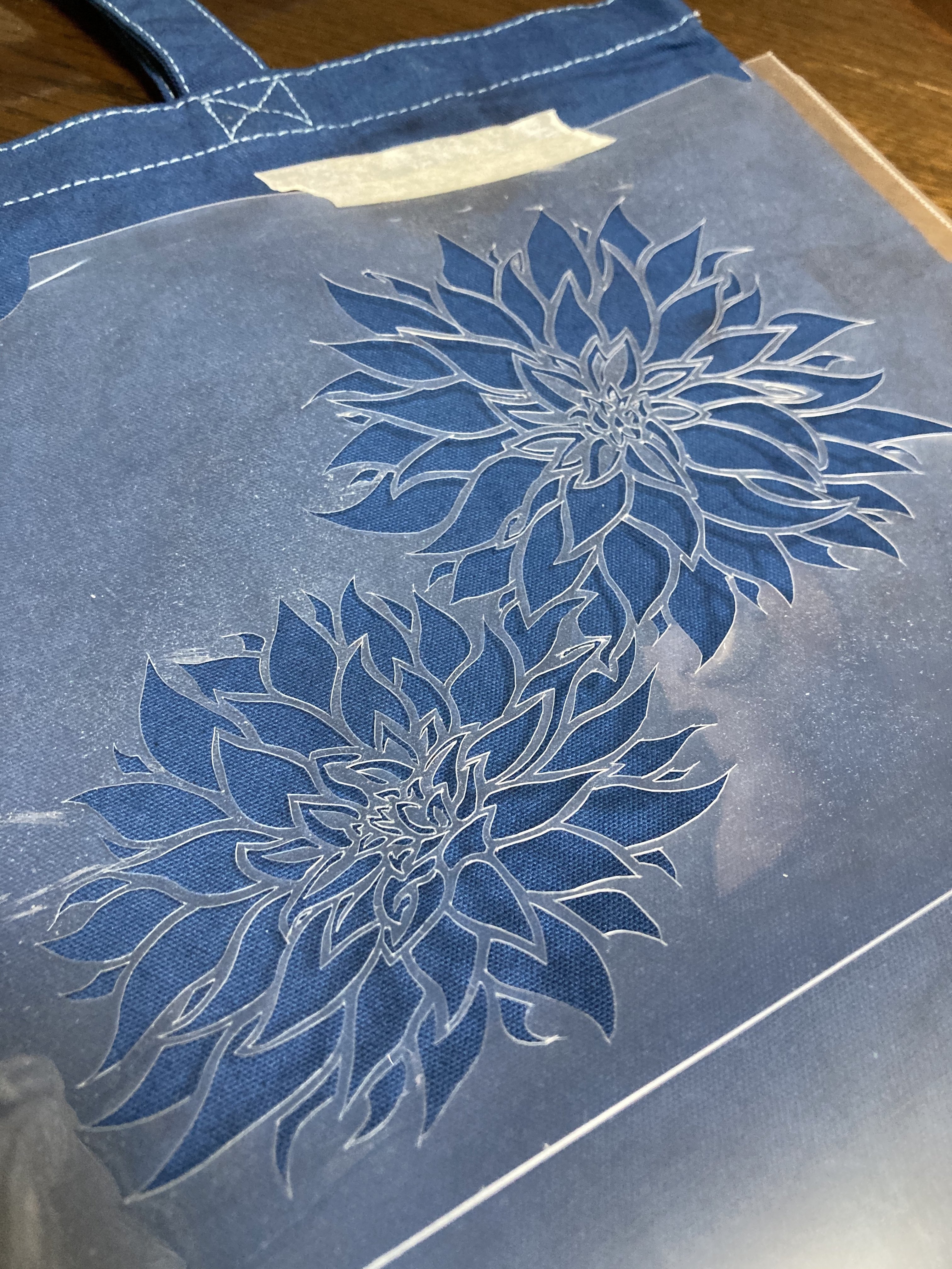 藍染型抜染 トートバッグを色んな柄に 08 Kofucobo Note