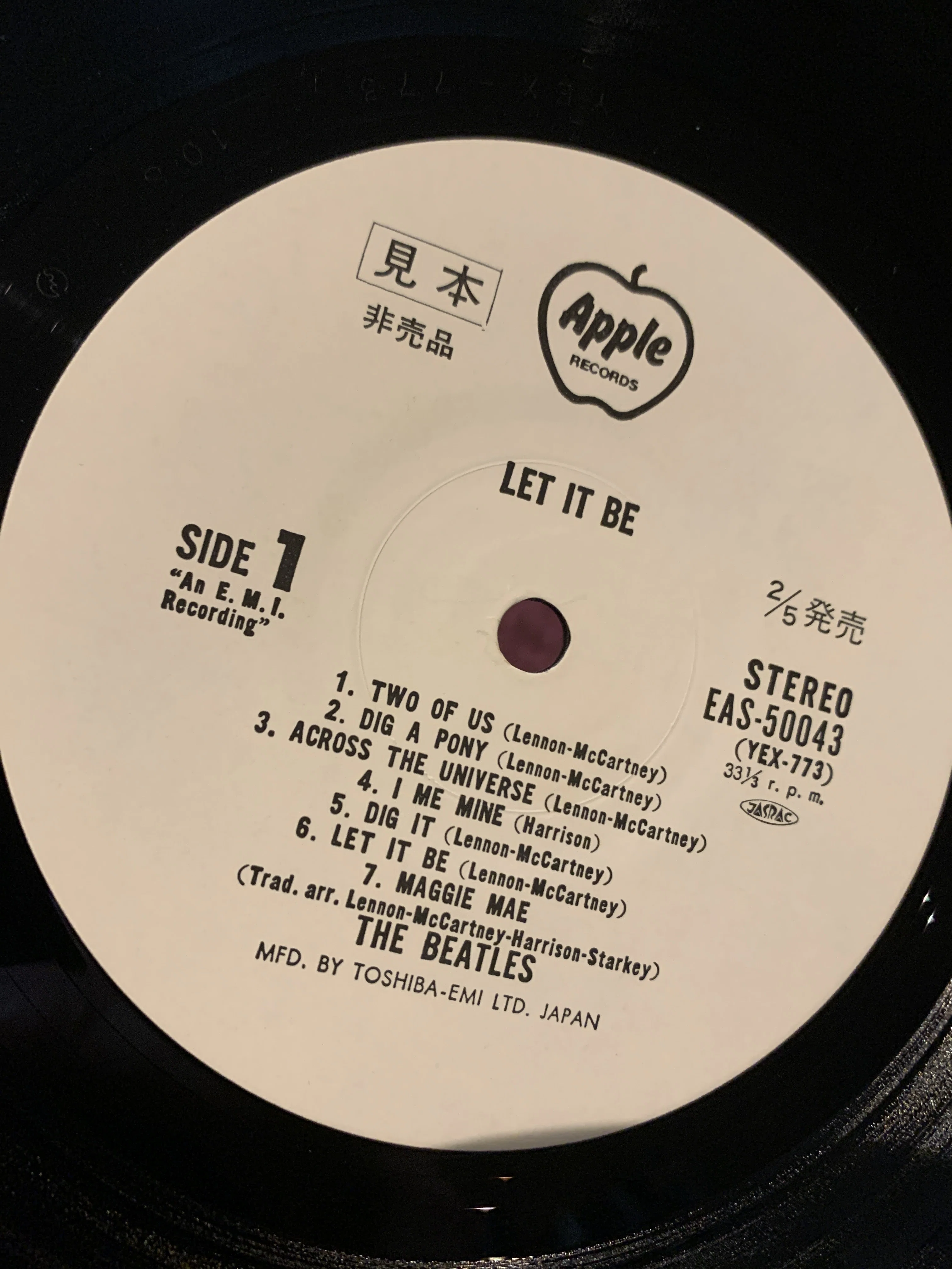 No.00120 The Beatles - Let It Be Apple Records – EAS-50043 見本盤