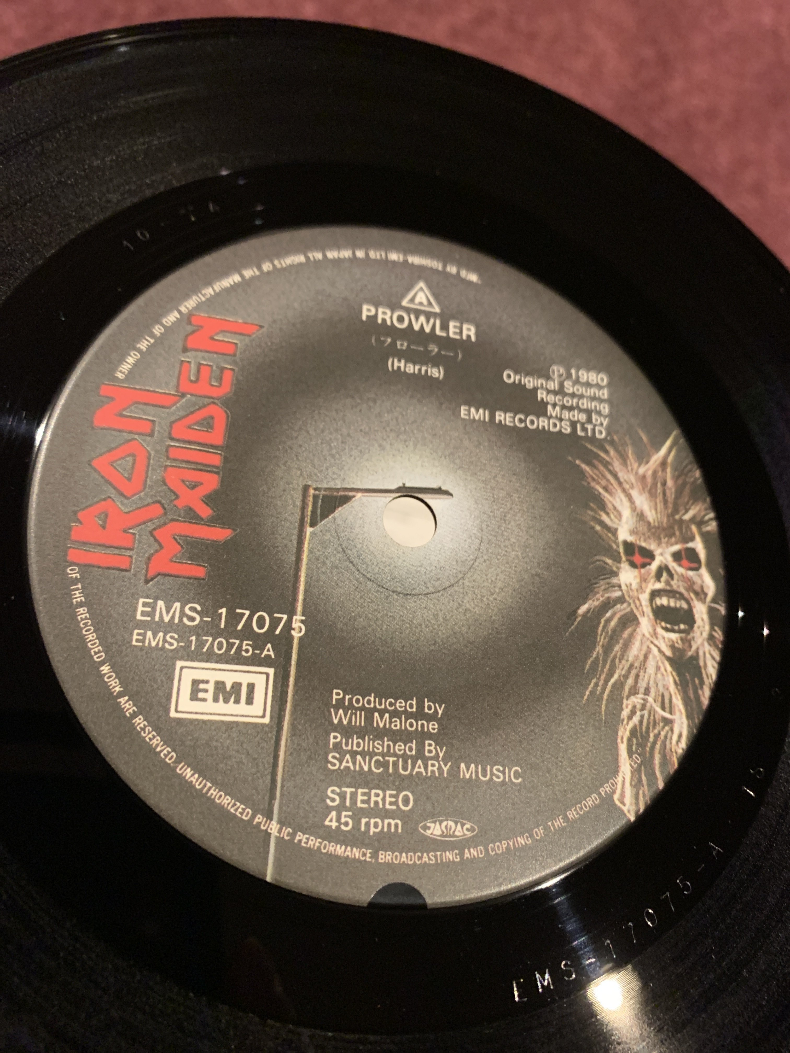 7” アイアン・メイデン プローラー / ランニング・フリー EMS17075 EMI /00080 7