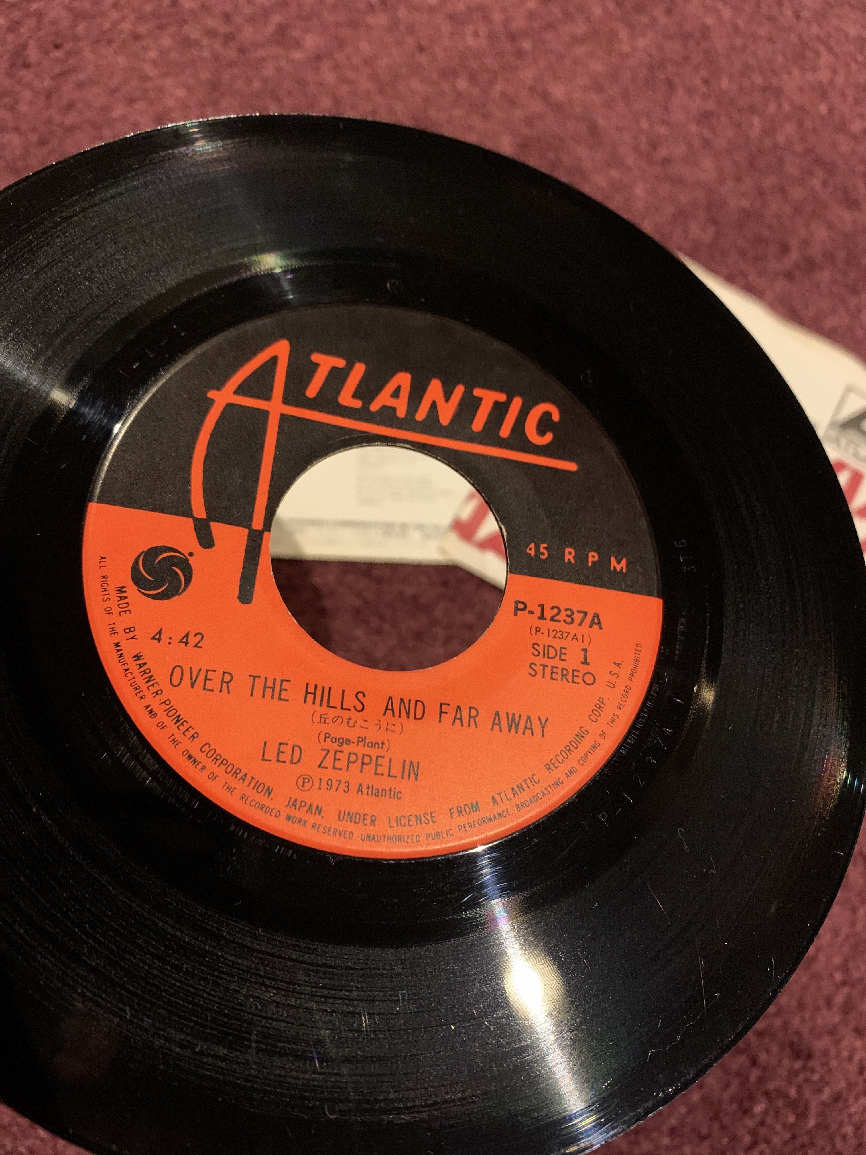 No Led Zeppelin Over The Hills And Far Away Atlantic P 1237a Edy Note No Led Zeppelin Over The Hills And Far Away Atlantic P 1237a Edy Note