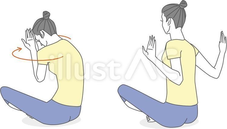 New Style イラストフリー素材 ストレッチ 肩甲骨はがし 無料 イラスト無料提供中 一部有料 Note