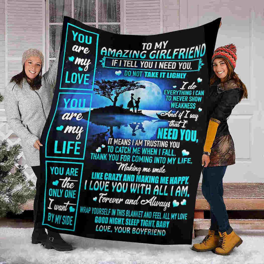 To My Amazing Girlfriend Blanket Propose Moon You Are My Love
