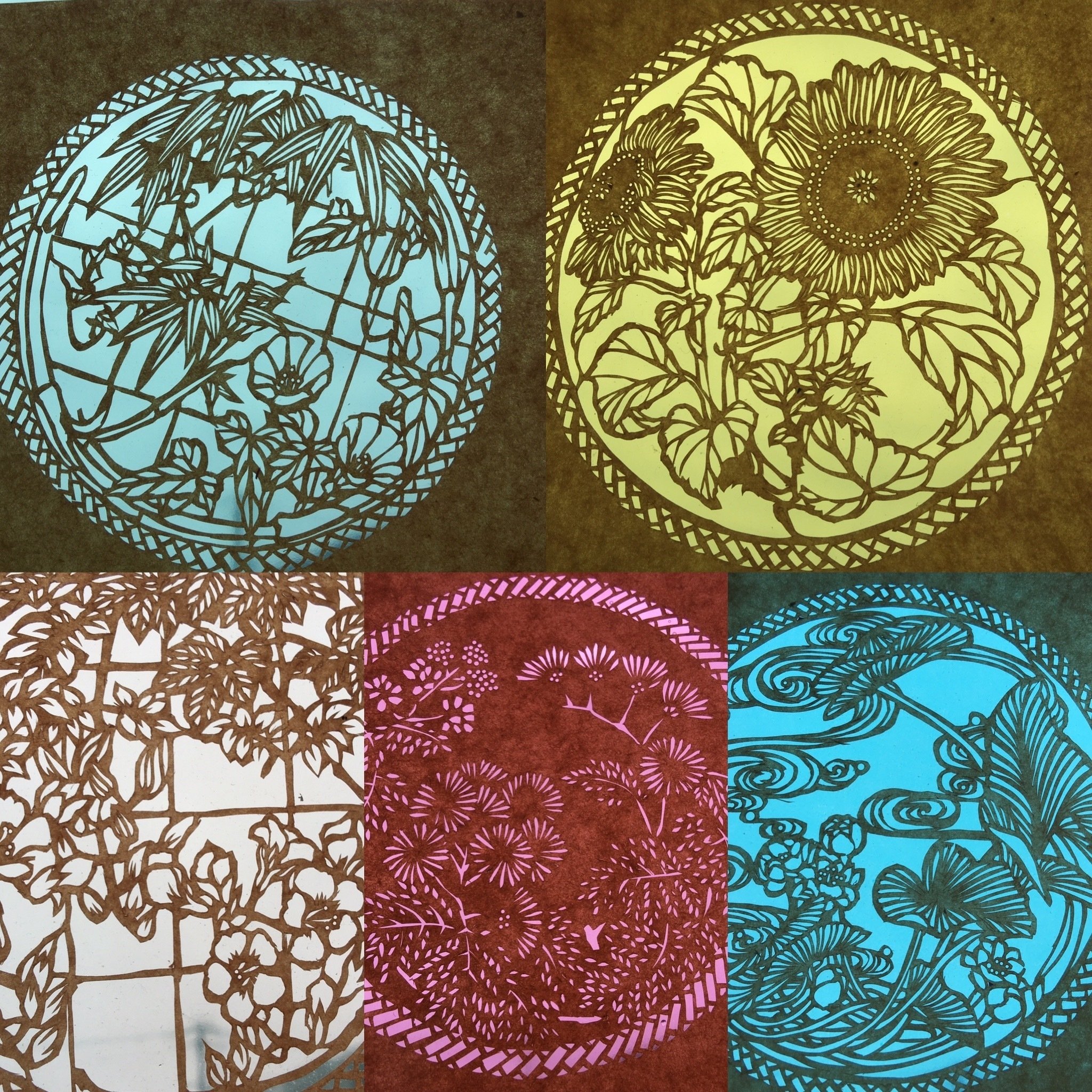 切り絵アート 団扇夏花図案アレンジ 昨年を振り返って Frau Schnitt Note 切り絵アート 団扇夏花図案アレンジ 昨年を振り返って Frau Schnitt Note