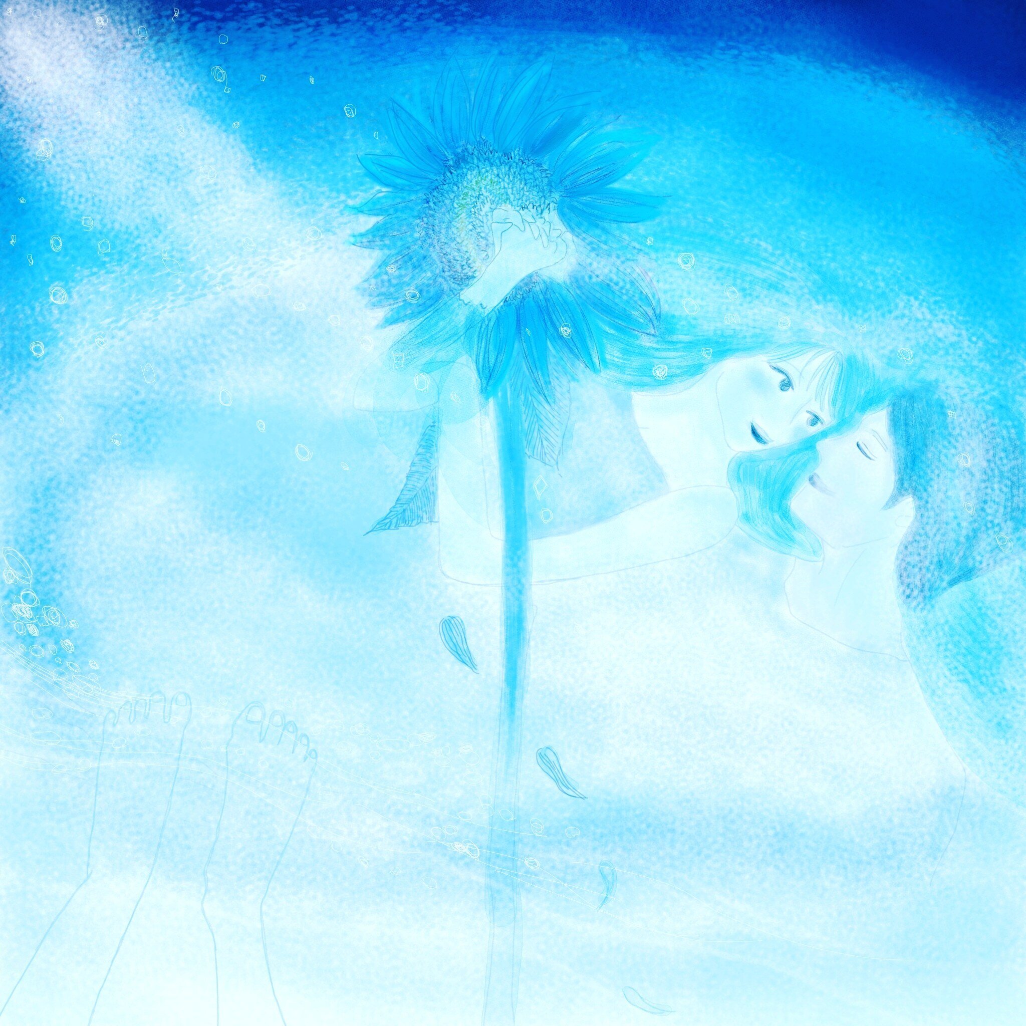 Note イラスト 青い夏展 青い向日葵 森田 はぐみ Note