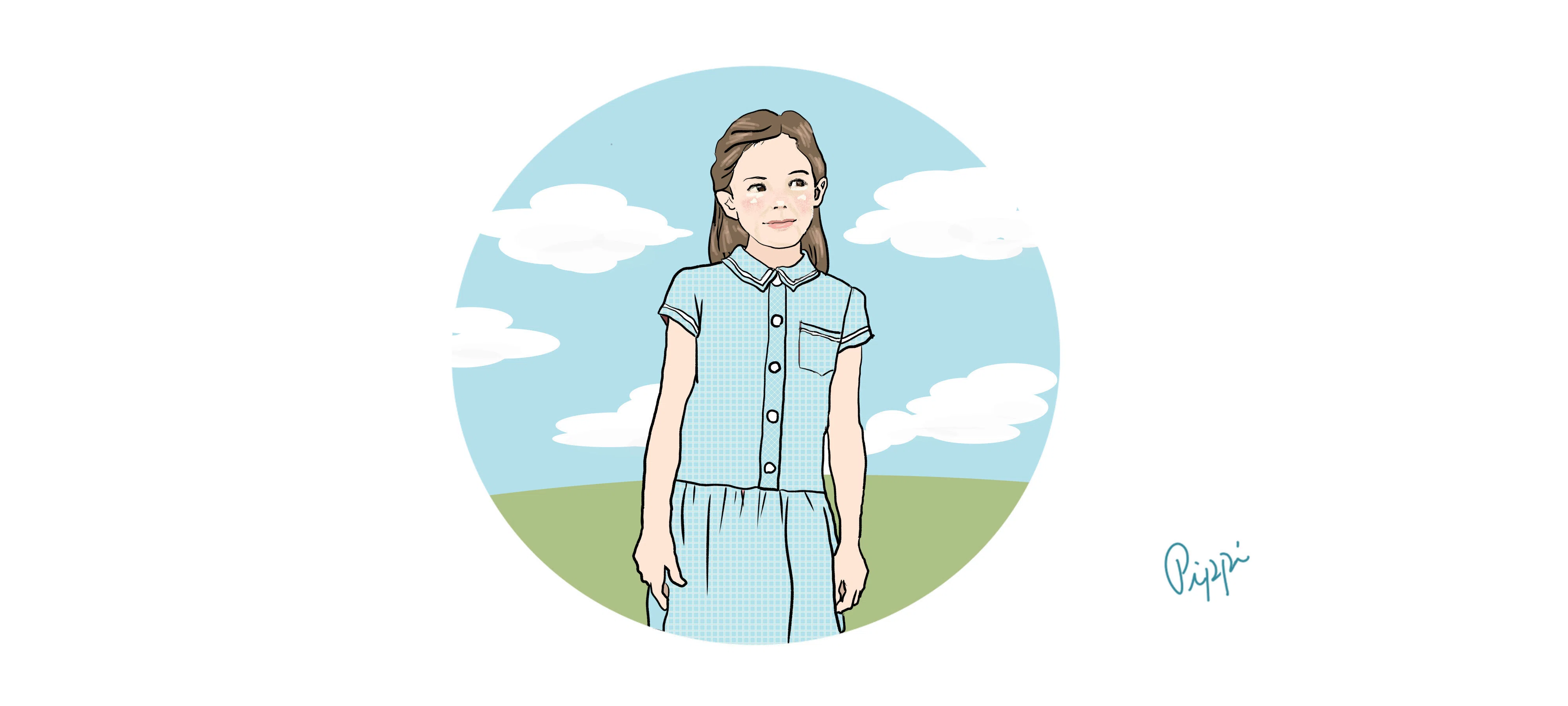 ギンガムチェックの服の少女 ピッピ Note