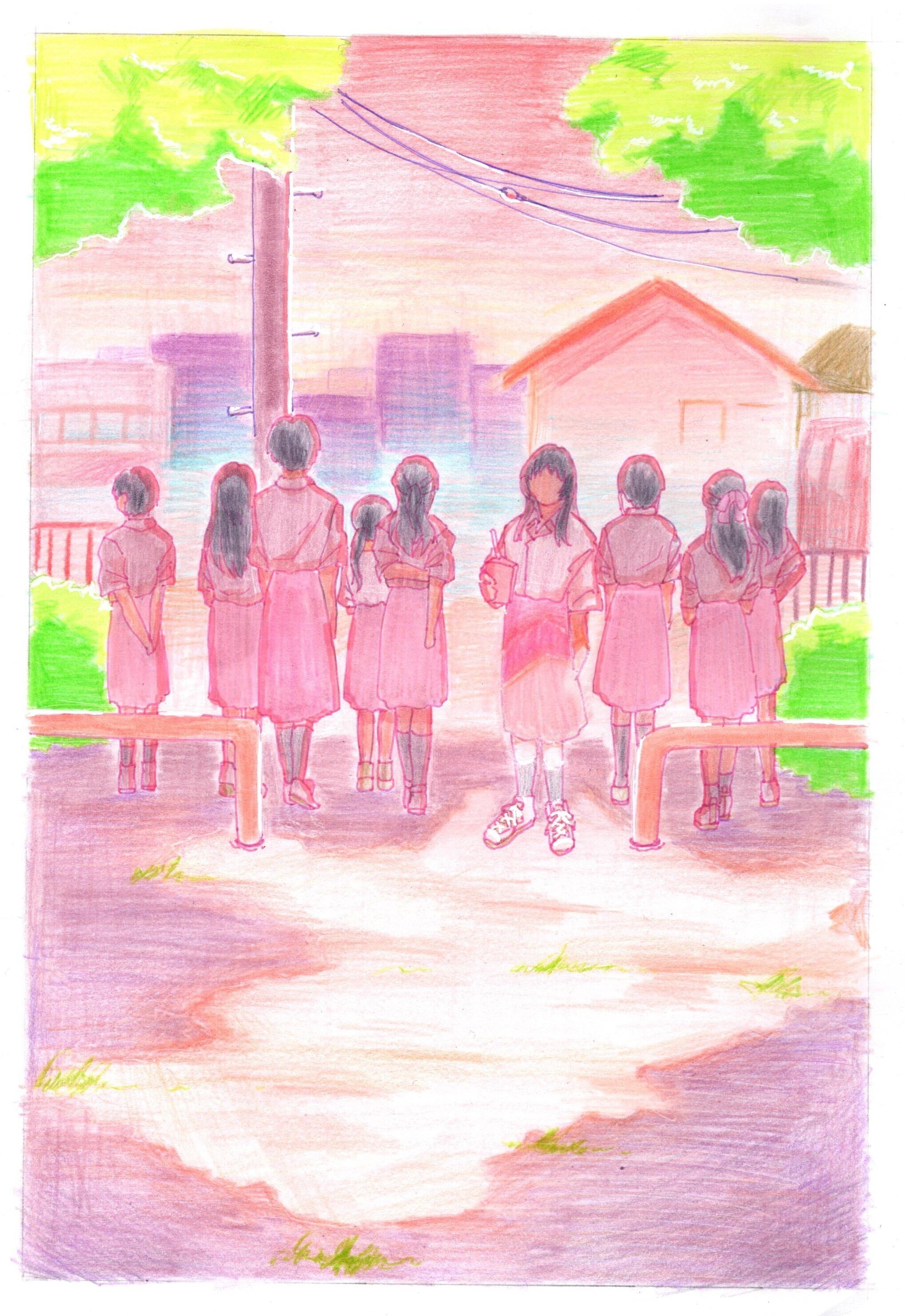 一億年ぶりくらいの色鉛筆画 保志風呂 中学生のお絵かき成長日記 Note