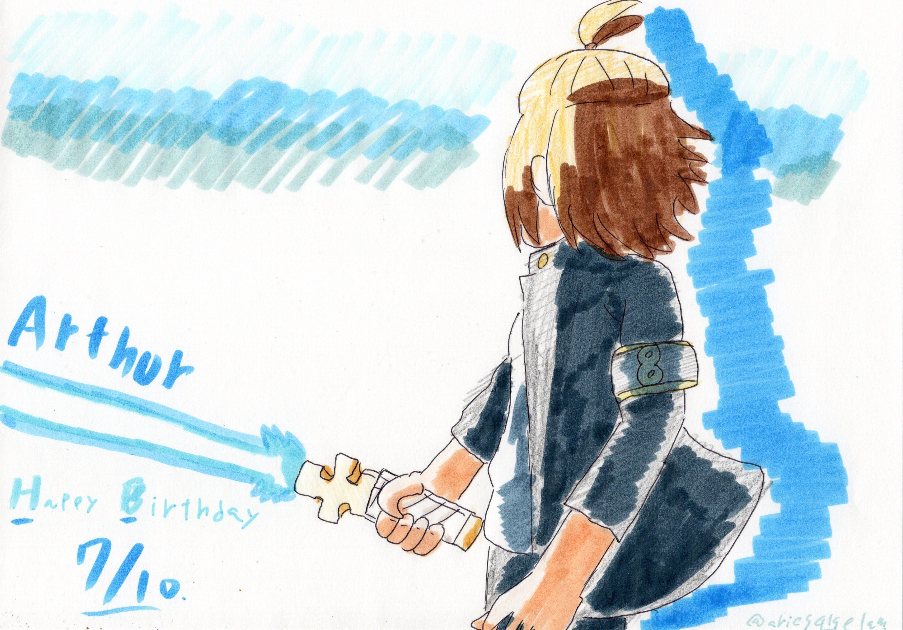 今日のイラストは今日誕生日の騎士王と髪おろし 雪風 Note