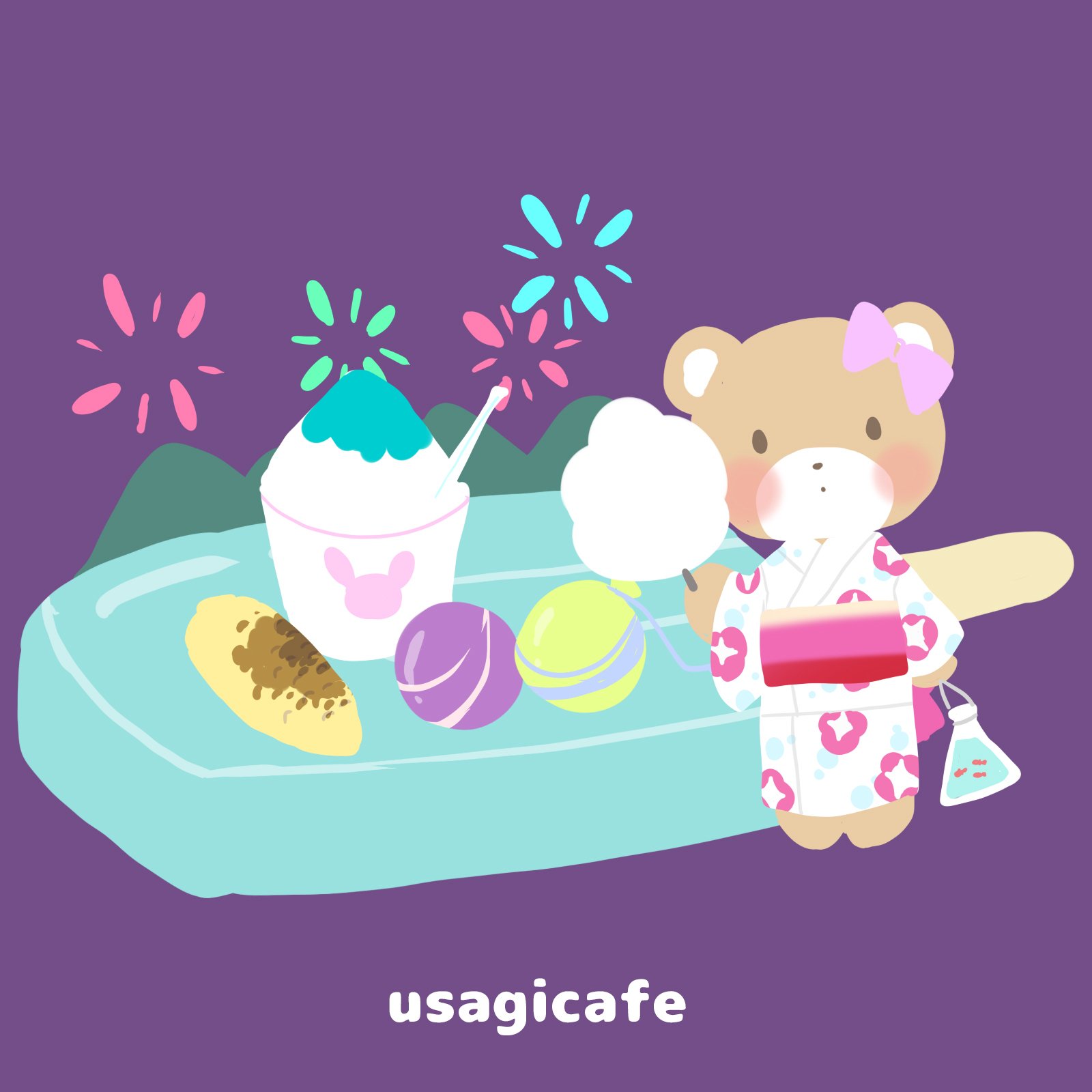 夏のくまちゃん 西川リナ イラスト 手帳クリエーター Note