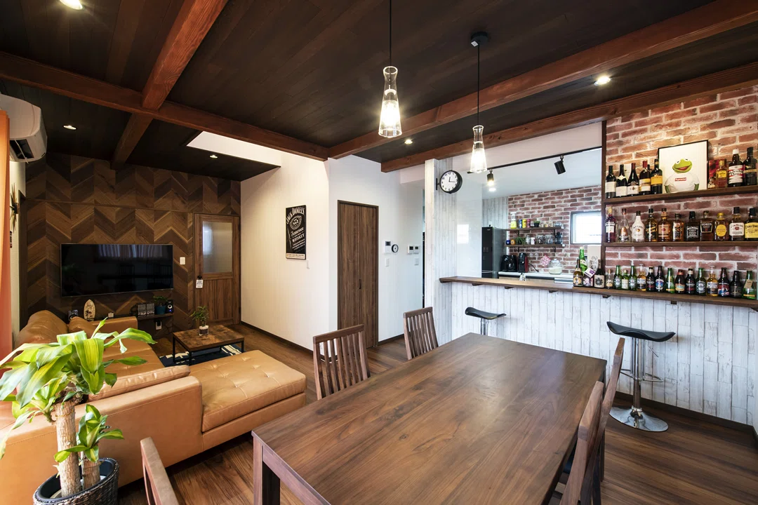 工務店選 新築一戸建ての施工写真をnoteで公開 バーカウンターのある家 Lhouse エルハウス Note