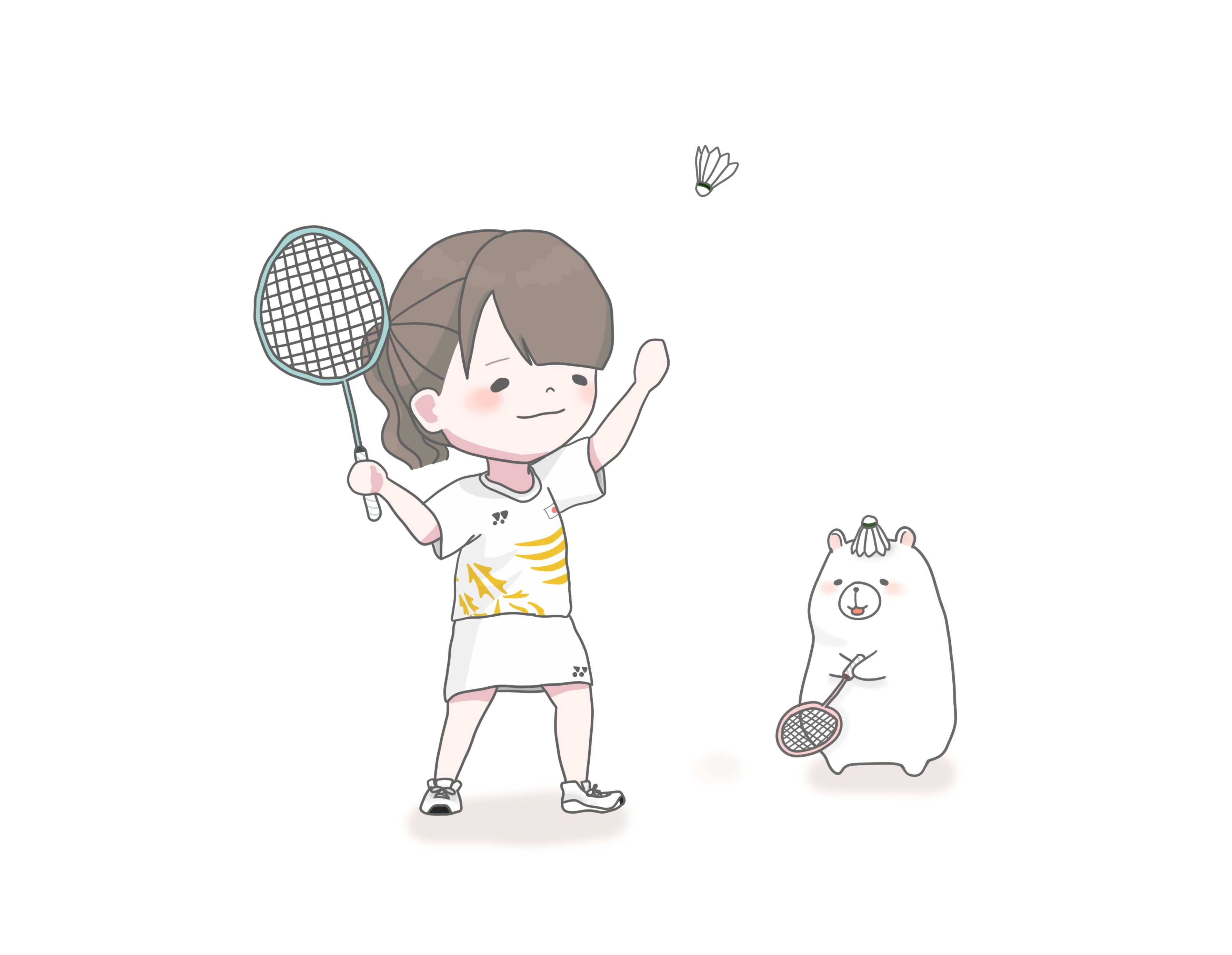 バトミントンのユニフォーム 徳 望 とくぼー イラストレーター Note