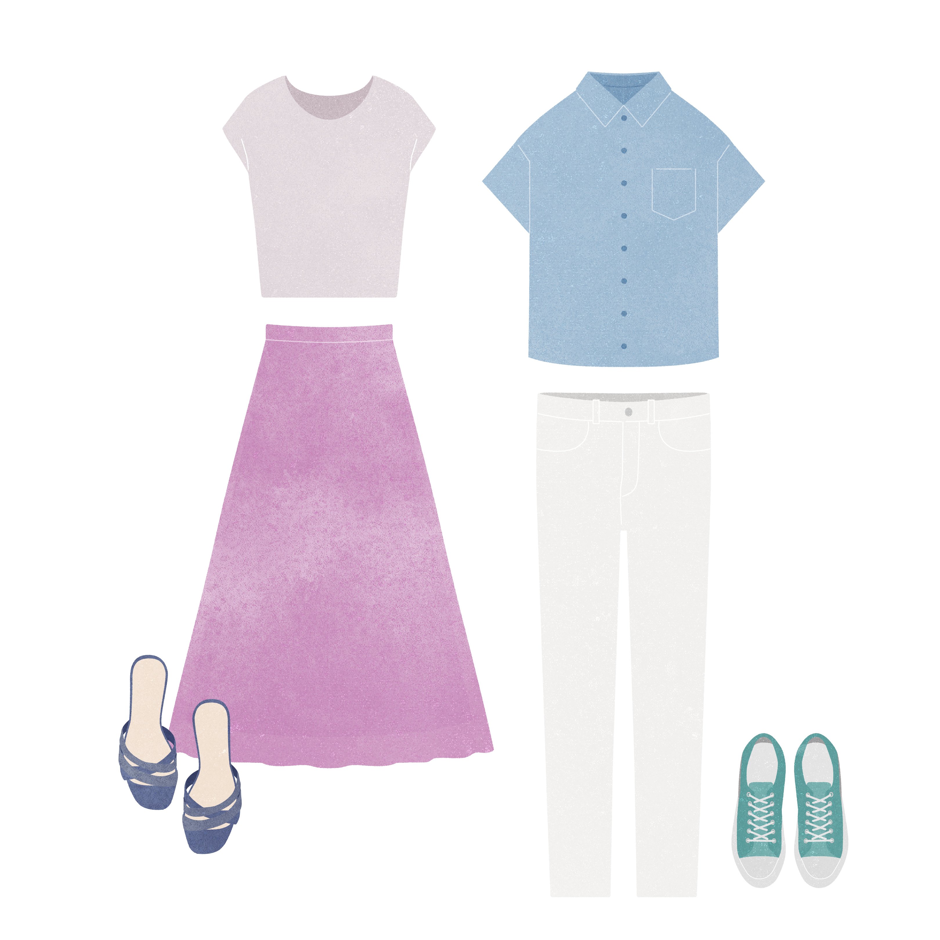 フリー素材 パーソナルカラー 夏服のイラスト わかな イメコンフリー素材 Note