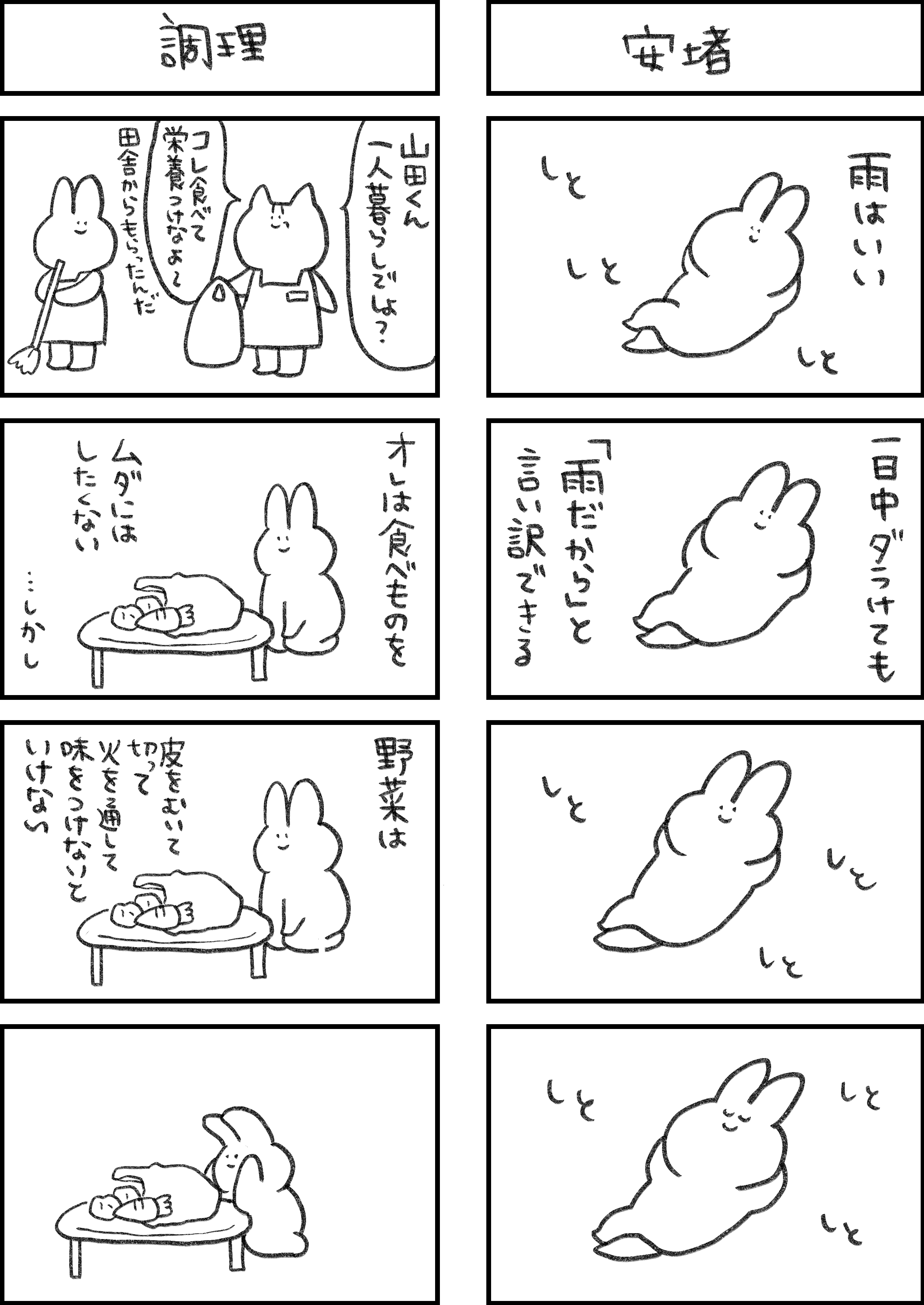 全てがめんどくさいウサギ1 10話 一秒 マンガ家 Note