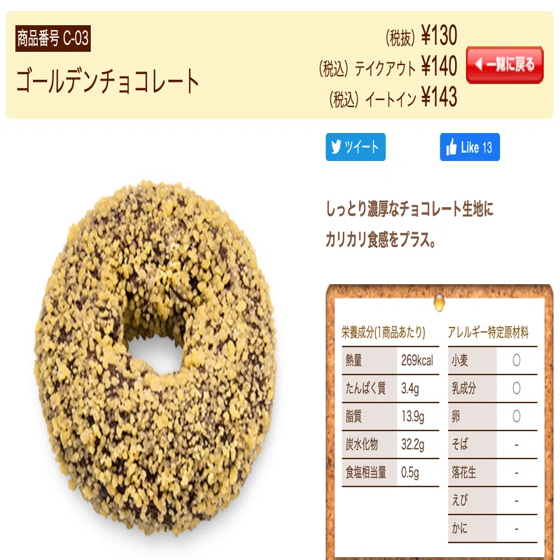ミスド ゴールデン チョコレート