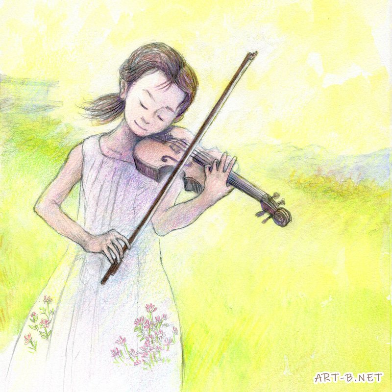 イラスト バイオリンを弾く少女 ハイハイミミ Note イラスト バイオリンを弾く少女 ハイハイミミ Note