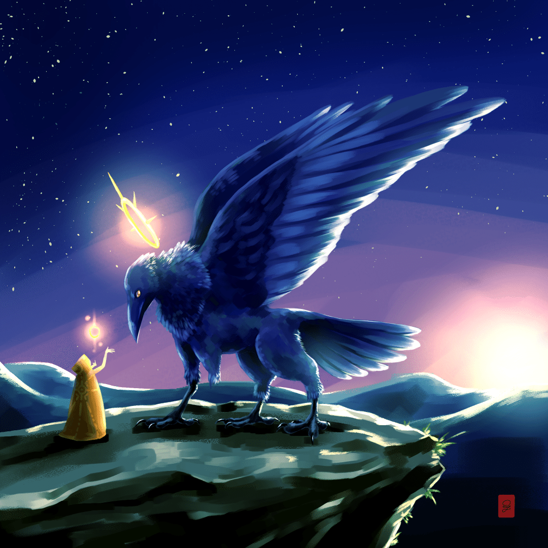 八咫烏★彡 一日一絵「八咫烏」｜Q Yoneda