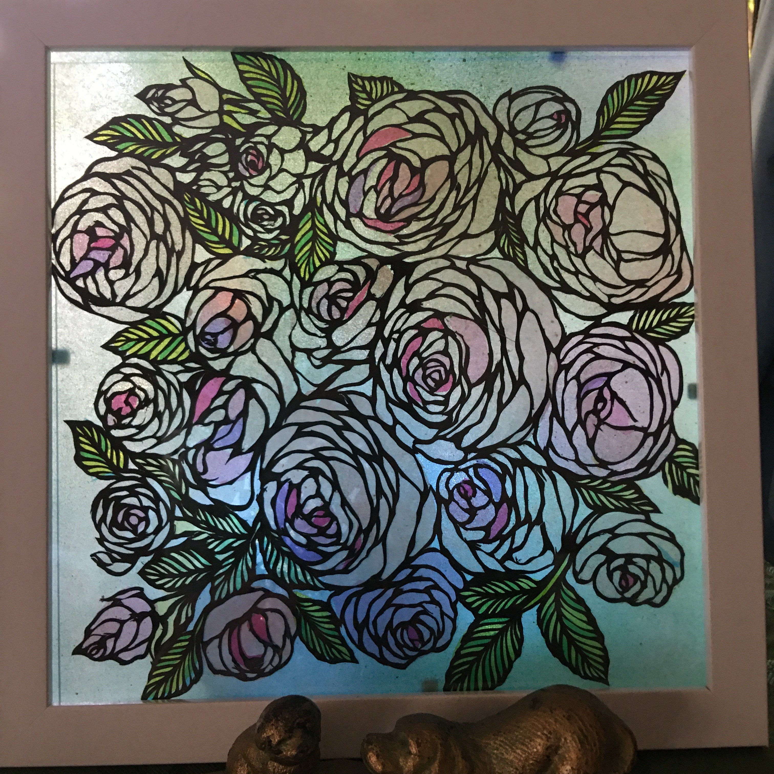 ステンドグラス風 薔薇③ 御座い 