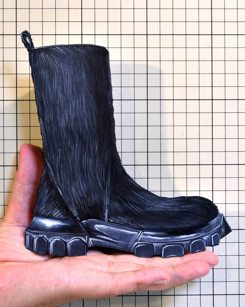 Shoes：01734 “Rick Owens” Bozo Tractor Calf Hair Boot（FW2021）