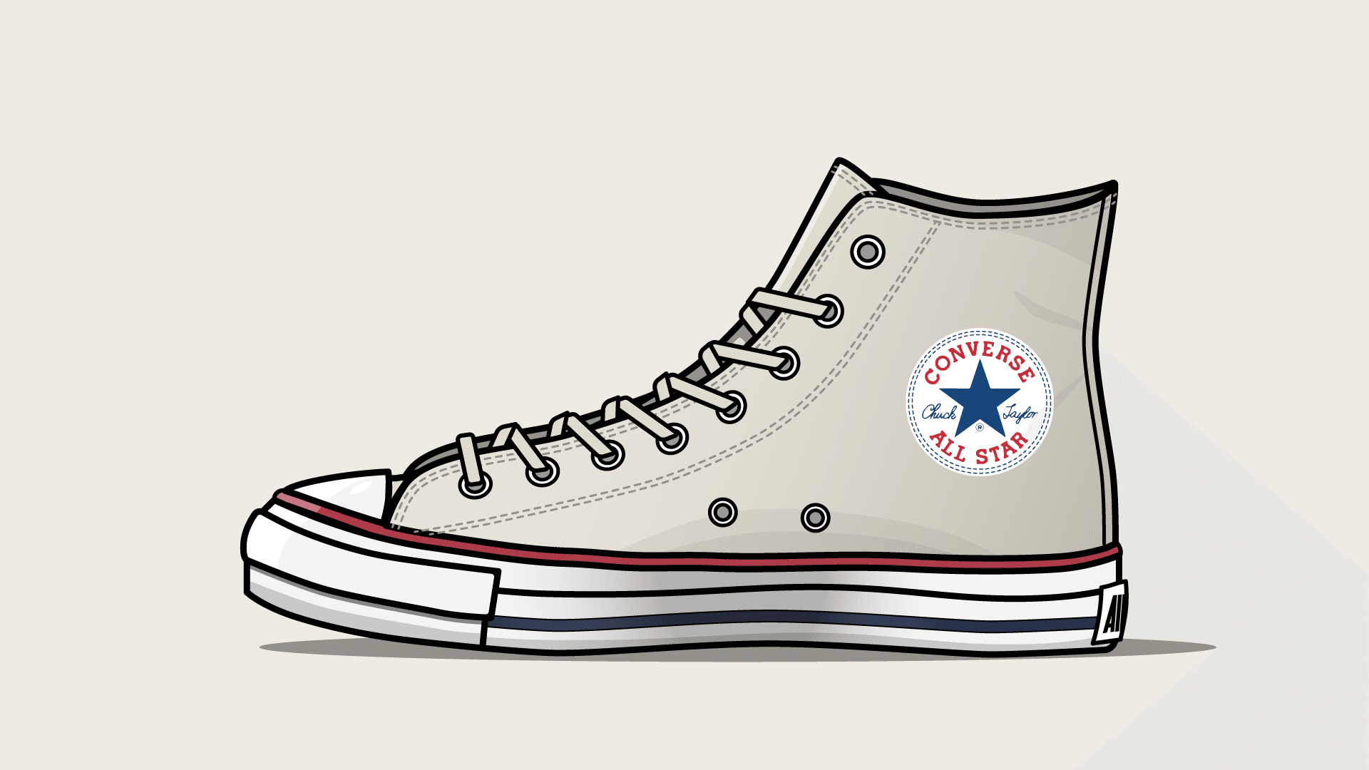 Illustratorで描いたconverse Allstar ザッキー イラストレーター Note