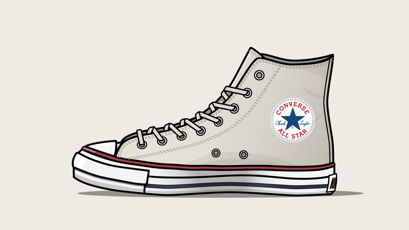 Illustratorで定番シューズCONVERSE ALL STARを描いてみました。