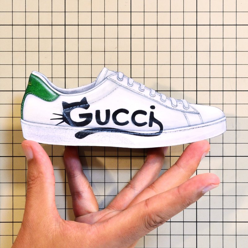 Shoes：01737 “GUCCI” Ace Printed Faux Leather Sneaker 