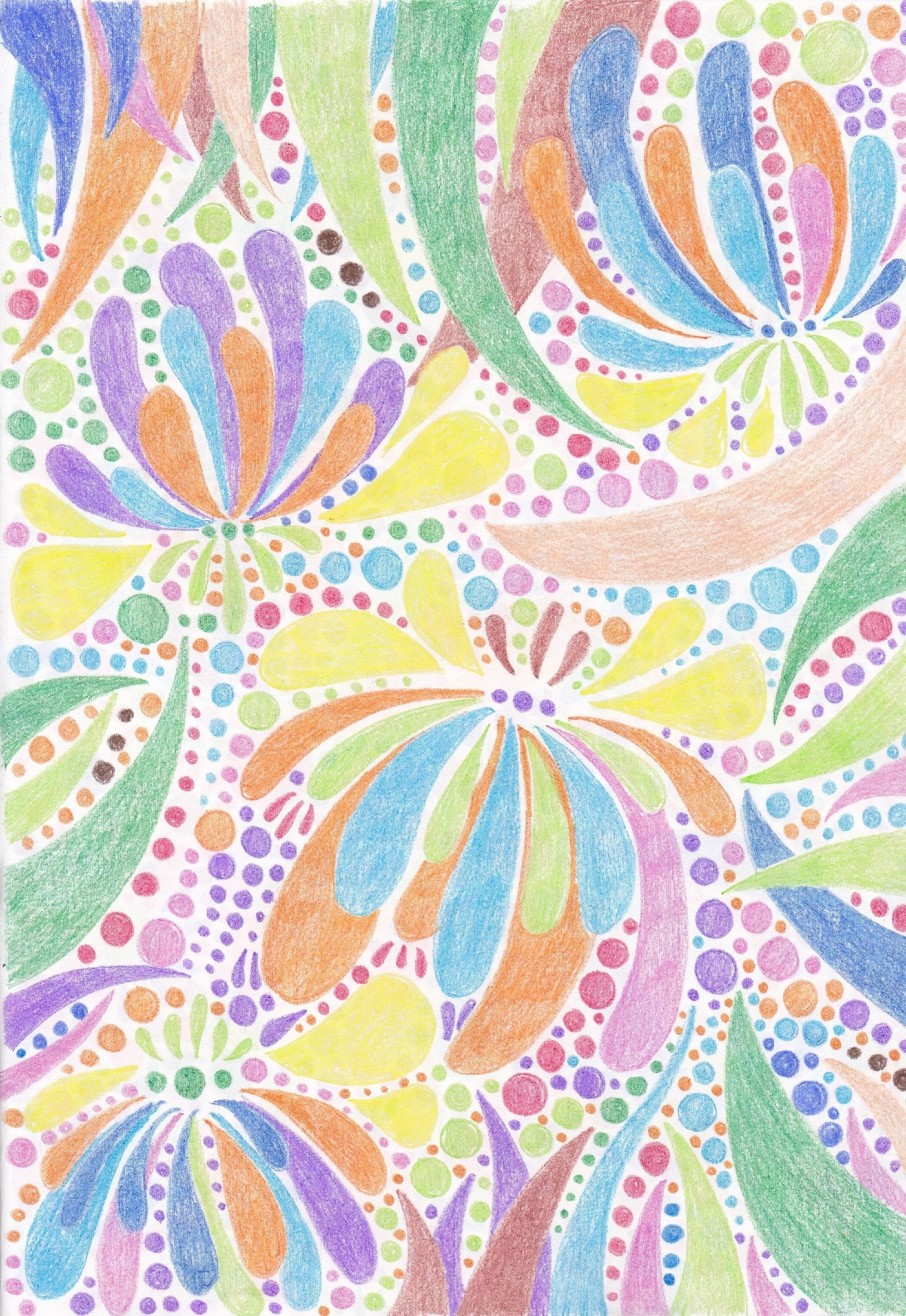 抽象画 ２ 花 抽象画イラスト 犬のしっぽヤモリの手 Note