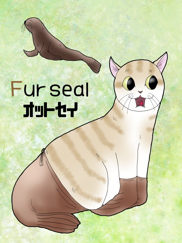 変身にゃんこのａｂｃ 動物編 Fur Seal オットセイ 広翼 Note