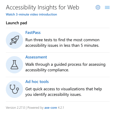 Accessibility Insightsの管理画面
