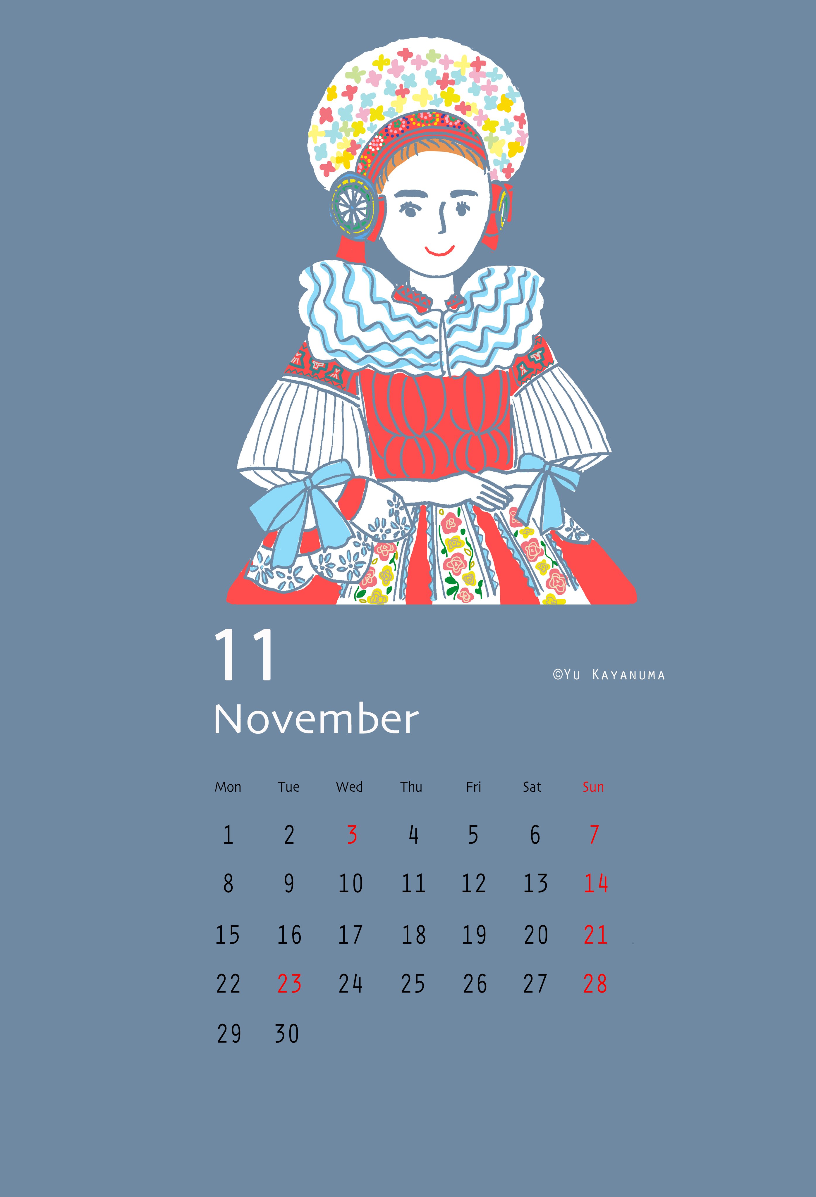 Yukayanumaイラストカレンダー 21 11 かやぬま優 イラストレーター Note