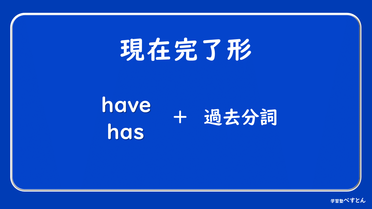 中学３年生 英語 現在完了形のかたち 学習塾べすとん Note