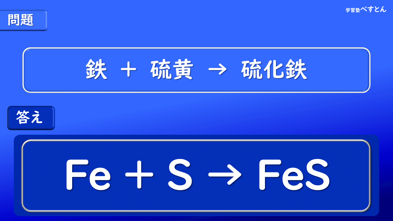 中学2年生 化学反応式 解答 学習塾べすとん Note