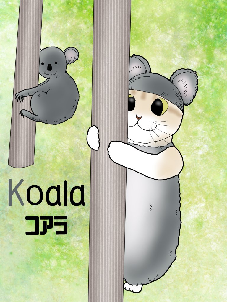 変身にゃんこのａｂｃ 動物編 Koala コアラ 広翼 Note