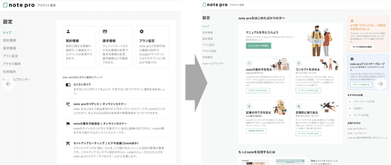 note proのデザインが大幅に変わった比較画像