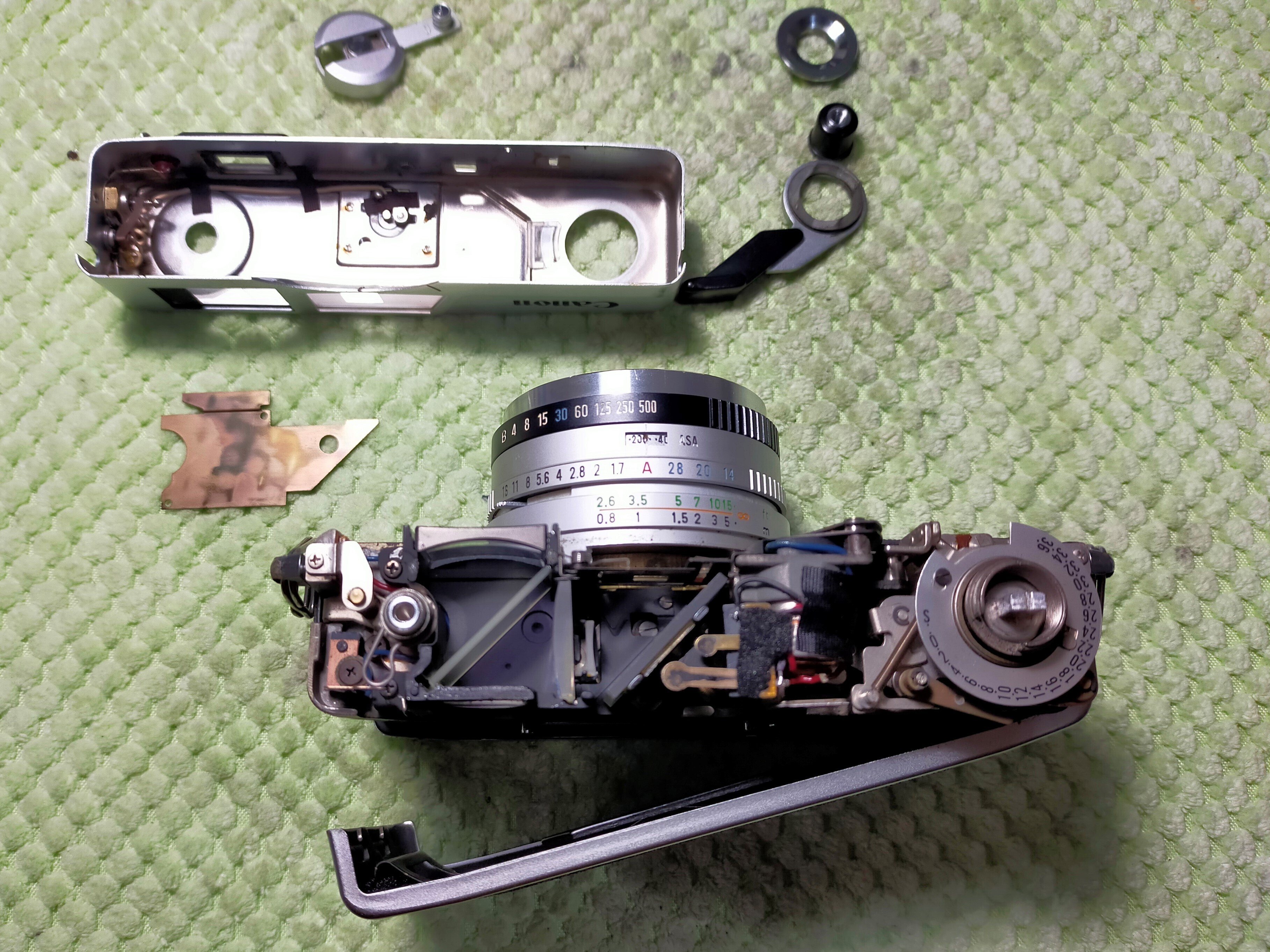 Canon New Canonet QL17の分解｜フィルムカメラ修理のアクアカメラ｜note