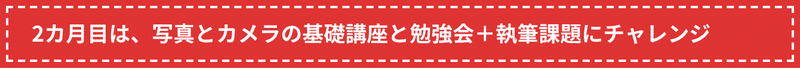 2カ月目は、写真とカメラの基礎講座と勉強会＋執筆課題にチャレンジ