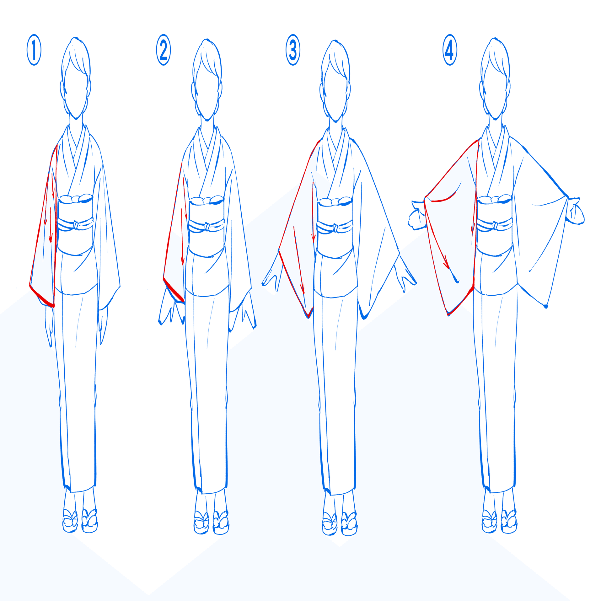 構造がわからなくても大丈夫 それっぽく着物を描く方法 Kuaイラストレーションコース Note