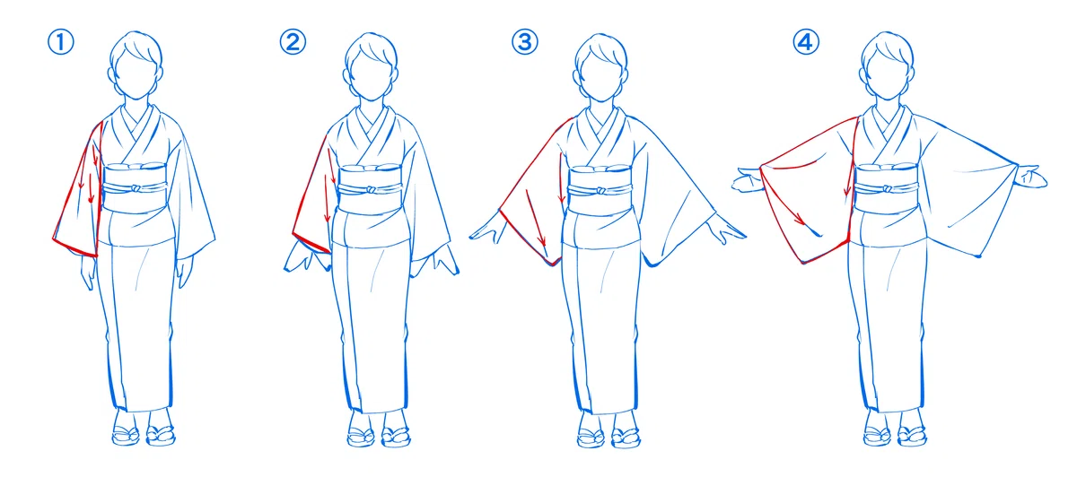 構造がわからなくても大丈夫！それっぽく着物を描く方法｜KUAイラストレーションコース