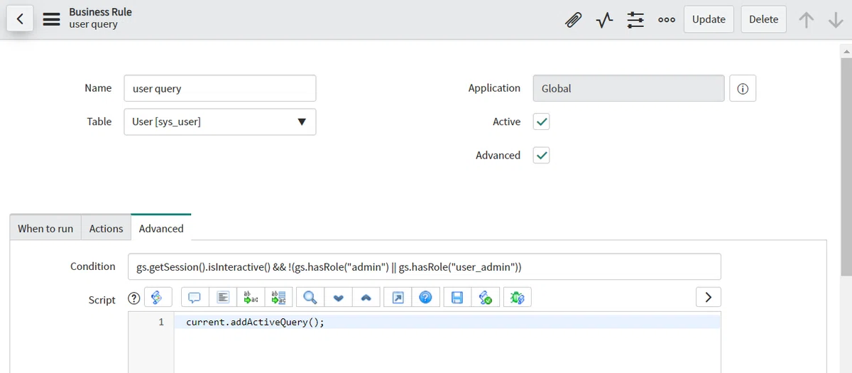 [ServiceNow]Before Query Business Ruleを権限制御のために使うべきではない｜林