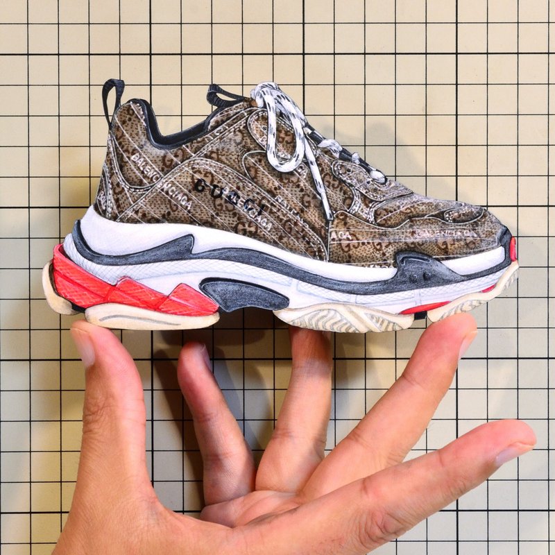 Shoes：01803 “BALENCIAGA × GUCCI” The Hacker Project Triple S Sneaker