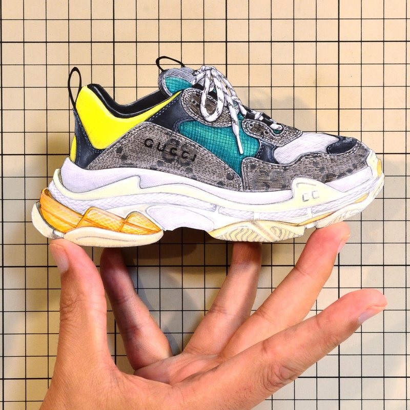 Shoes：01804 “BALENCIAGA × GUCCI” The Hacker Project Triple S Sneaker