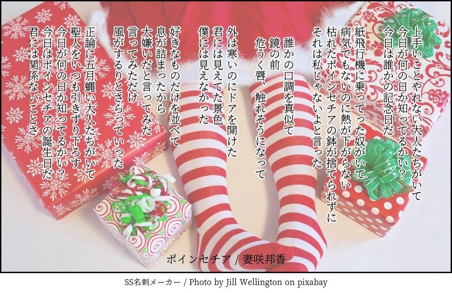 詩 ポインセチア 妻咲邦香 小さな気持ち 詩を書いてます 安曇野の手作りのお菓子屋さん Note