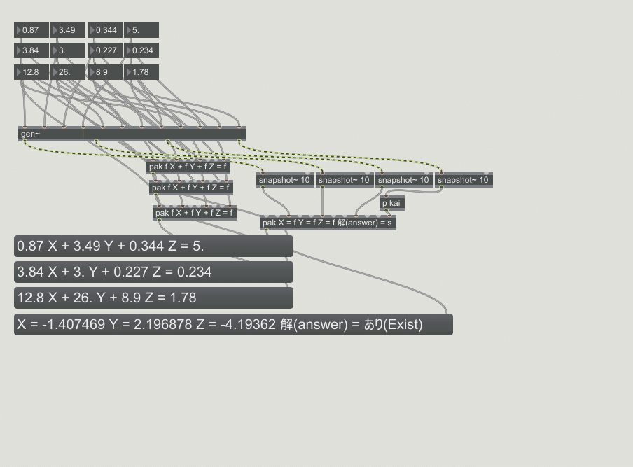 max msp gen~で連立方程式を解く|fendoap