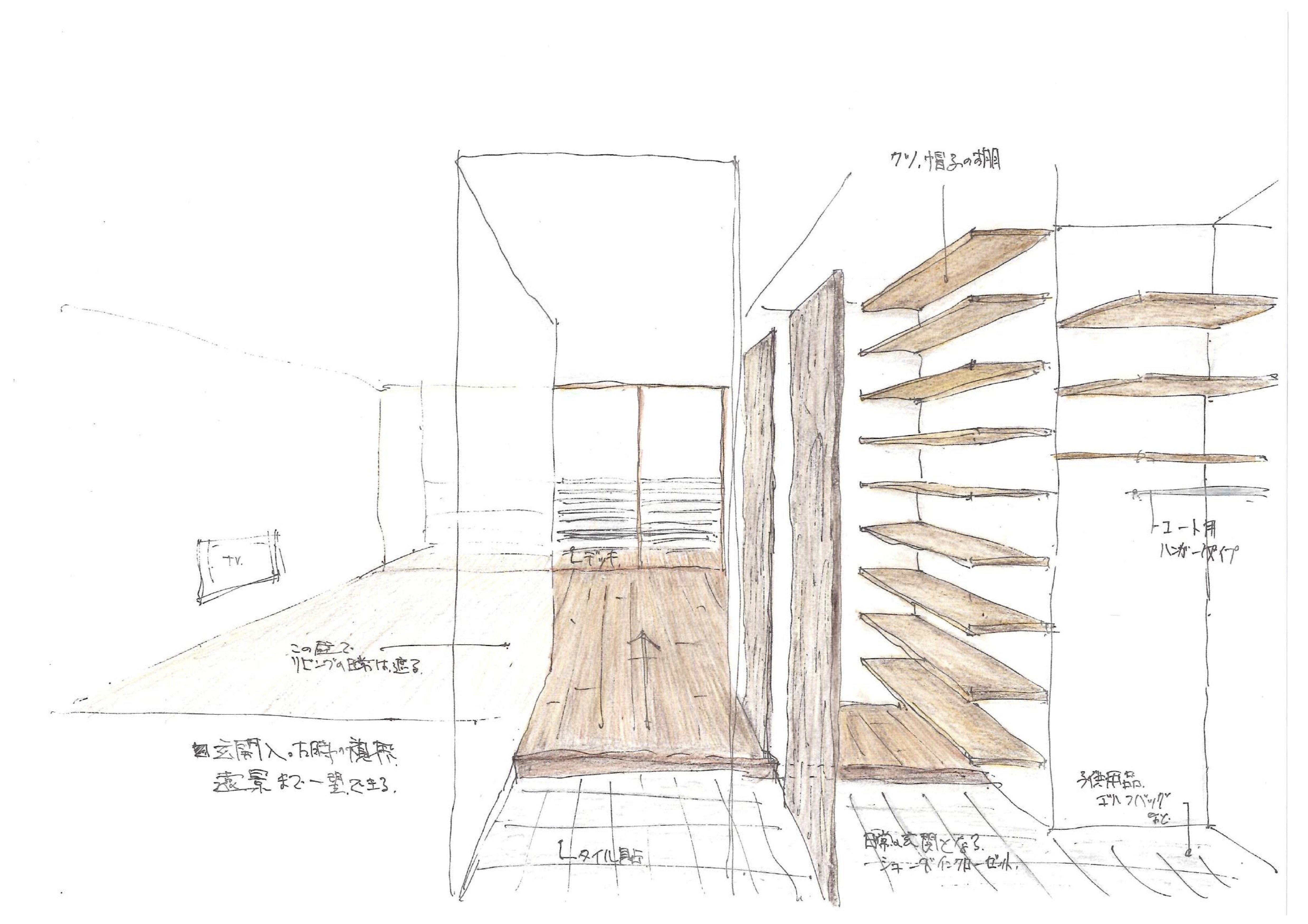 色えんぴつ塗りのパ ス Digdesign 建築 設計 イラスト Note
