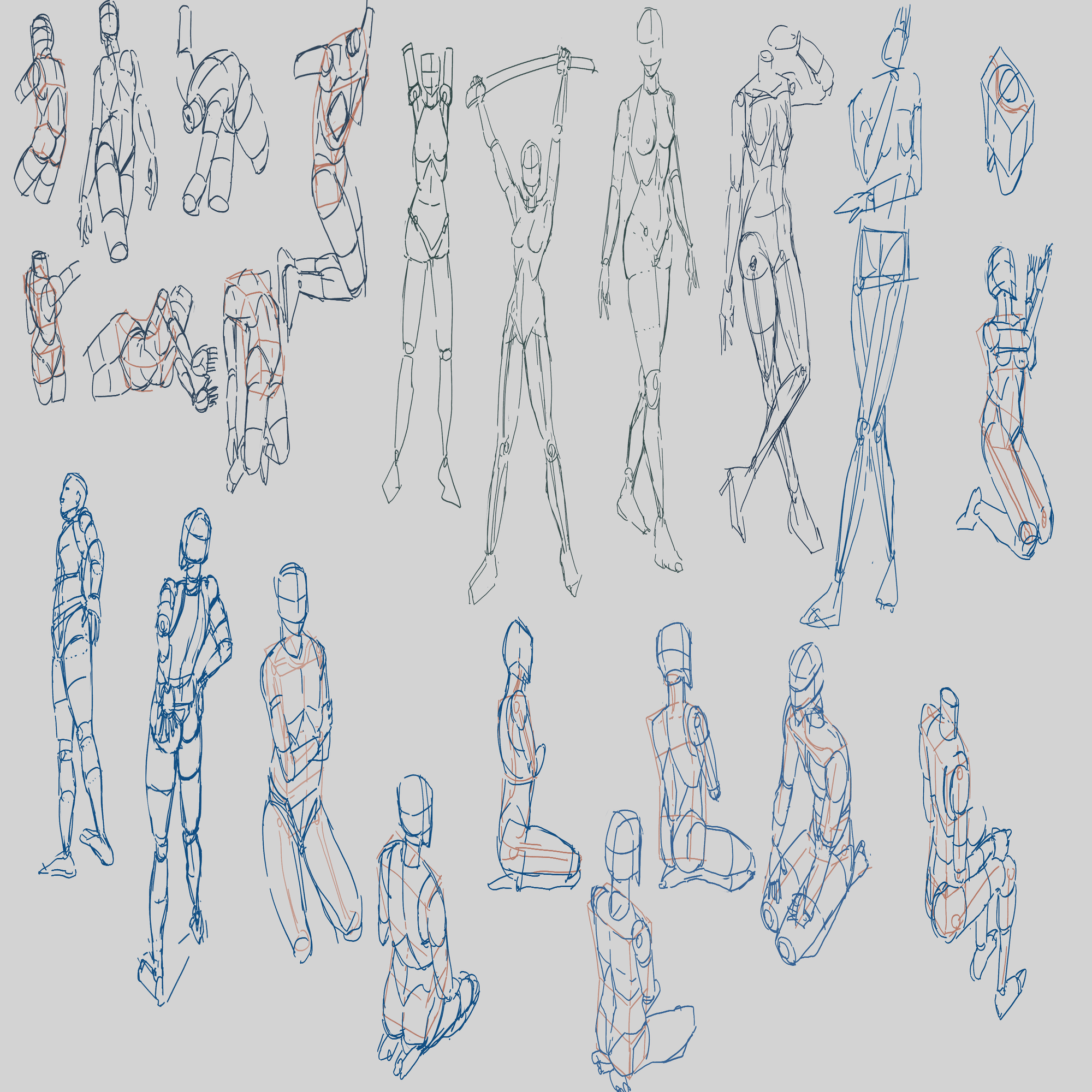 イラスト100日練習リベンジ（Croquies Cafe＋『キム・ラッキの人体