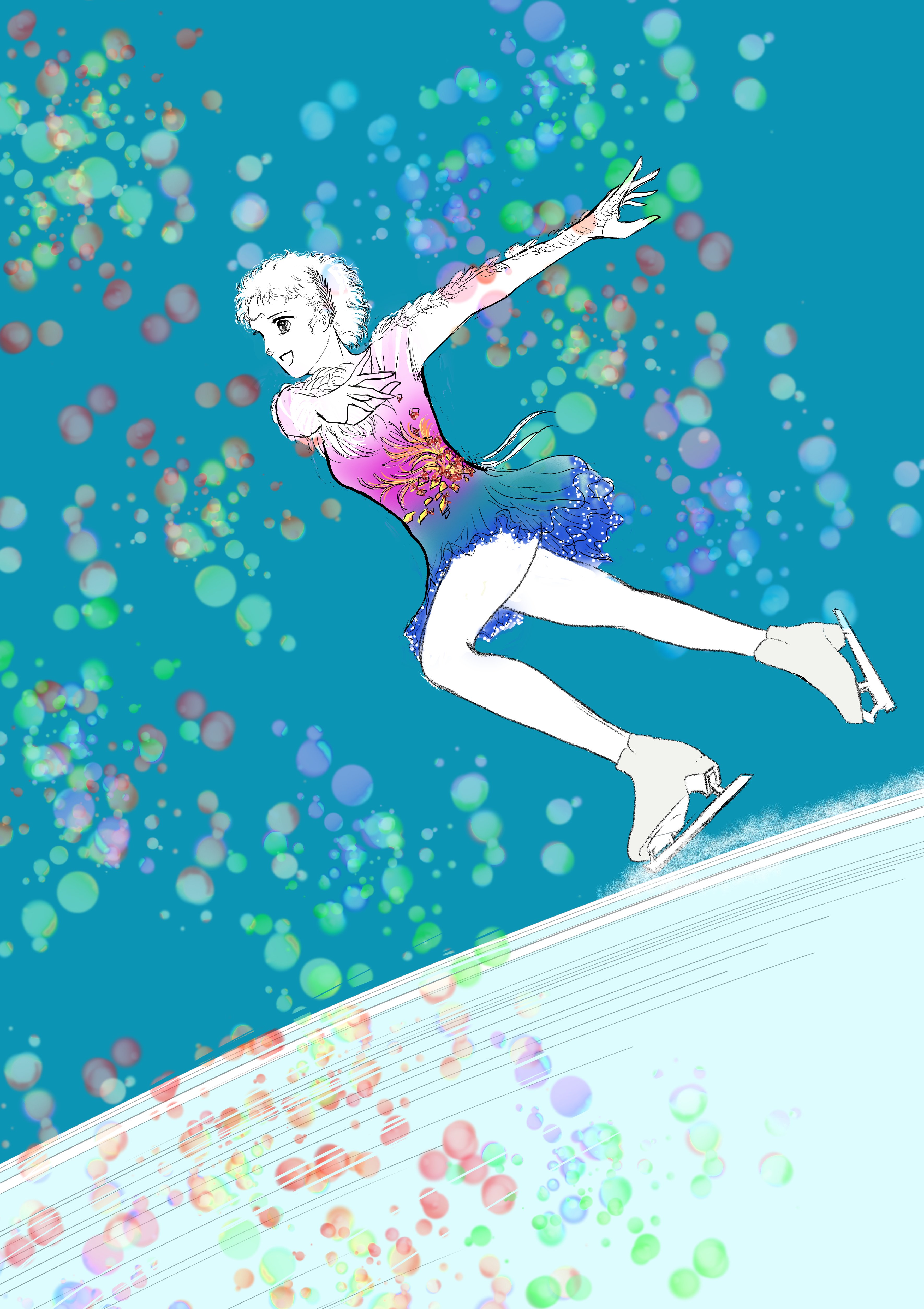 フィギュアスケート漫画表紙イラスト試作中 有瀬 深謝 Arise Misha ﾌｨｷﾞｭｱｽｹｰﾄ漫画作成中 Note