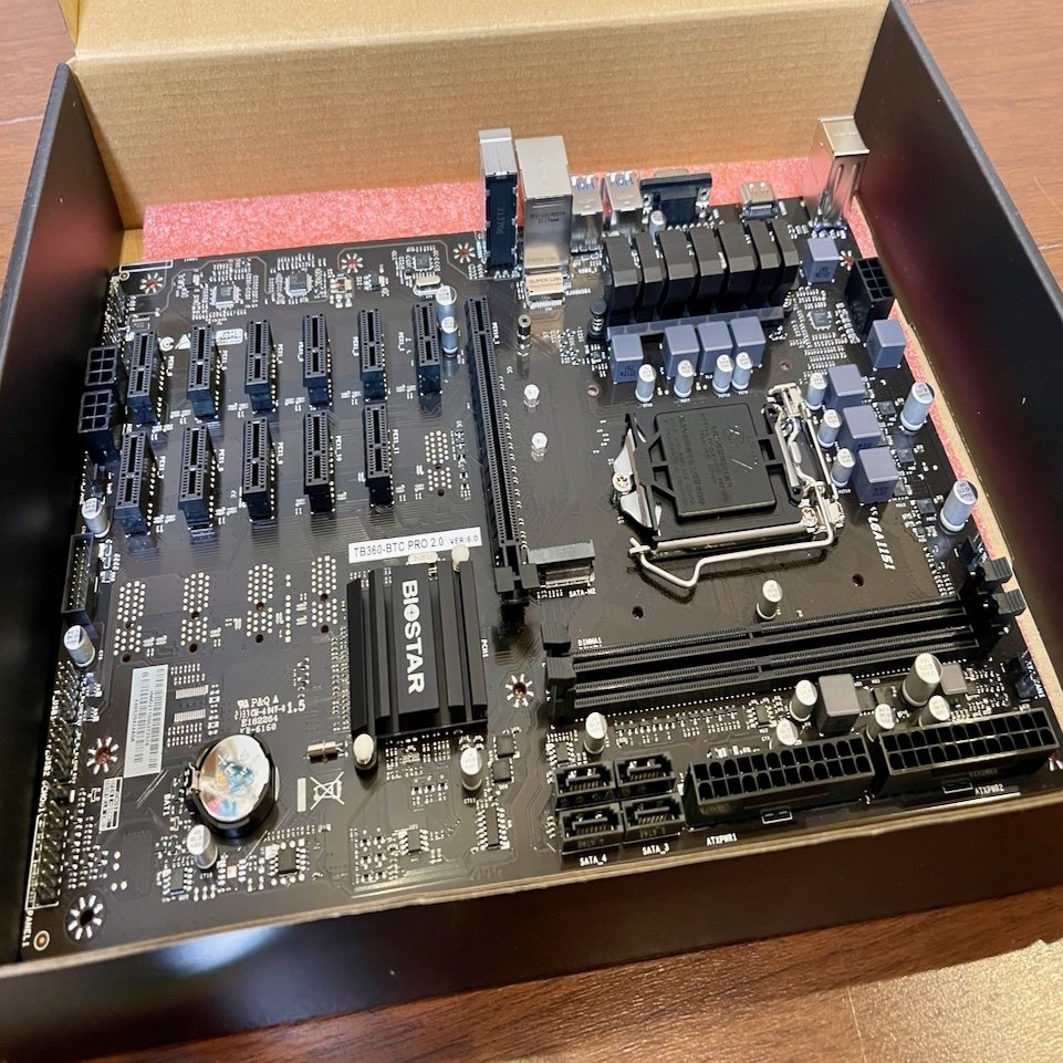 BIOSTAR B360チップセット採用 PCIe 8スロット搭載 マイニング向けマザーボード[ TB360-BTC D+ ] 自作マイニング リグの作り方】マイニング専用マザーボード「TB360-BTC PRO 2.0」でマイニングリグを作ってみた｜NEO TOKYO TV