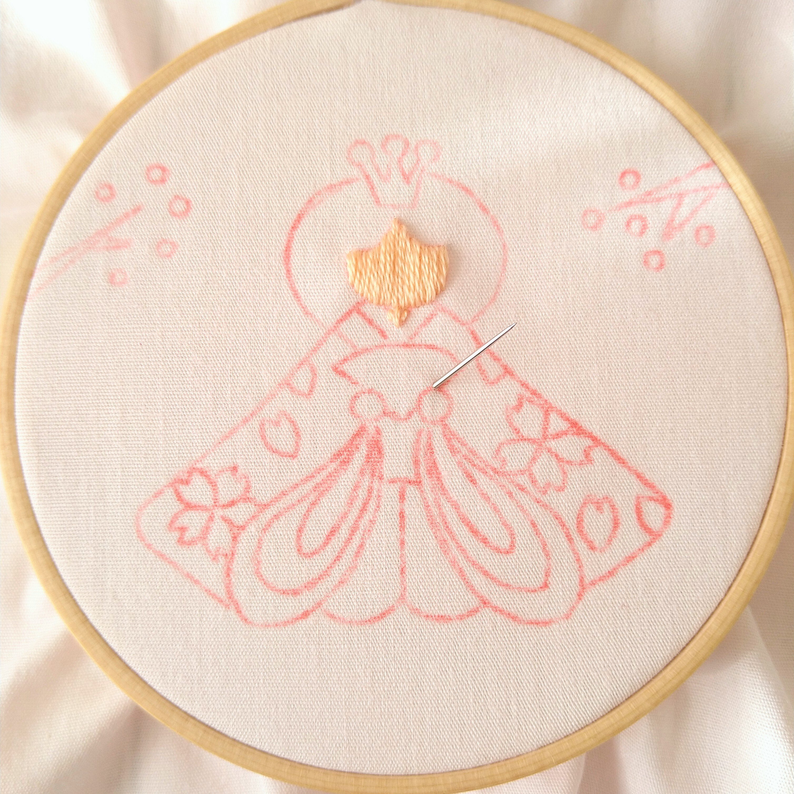 ひなまつりの刺繍枠キットを作ろう🌸 ステップ20 〜お雛様の目の