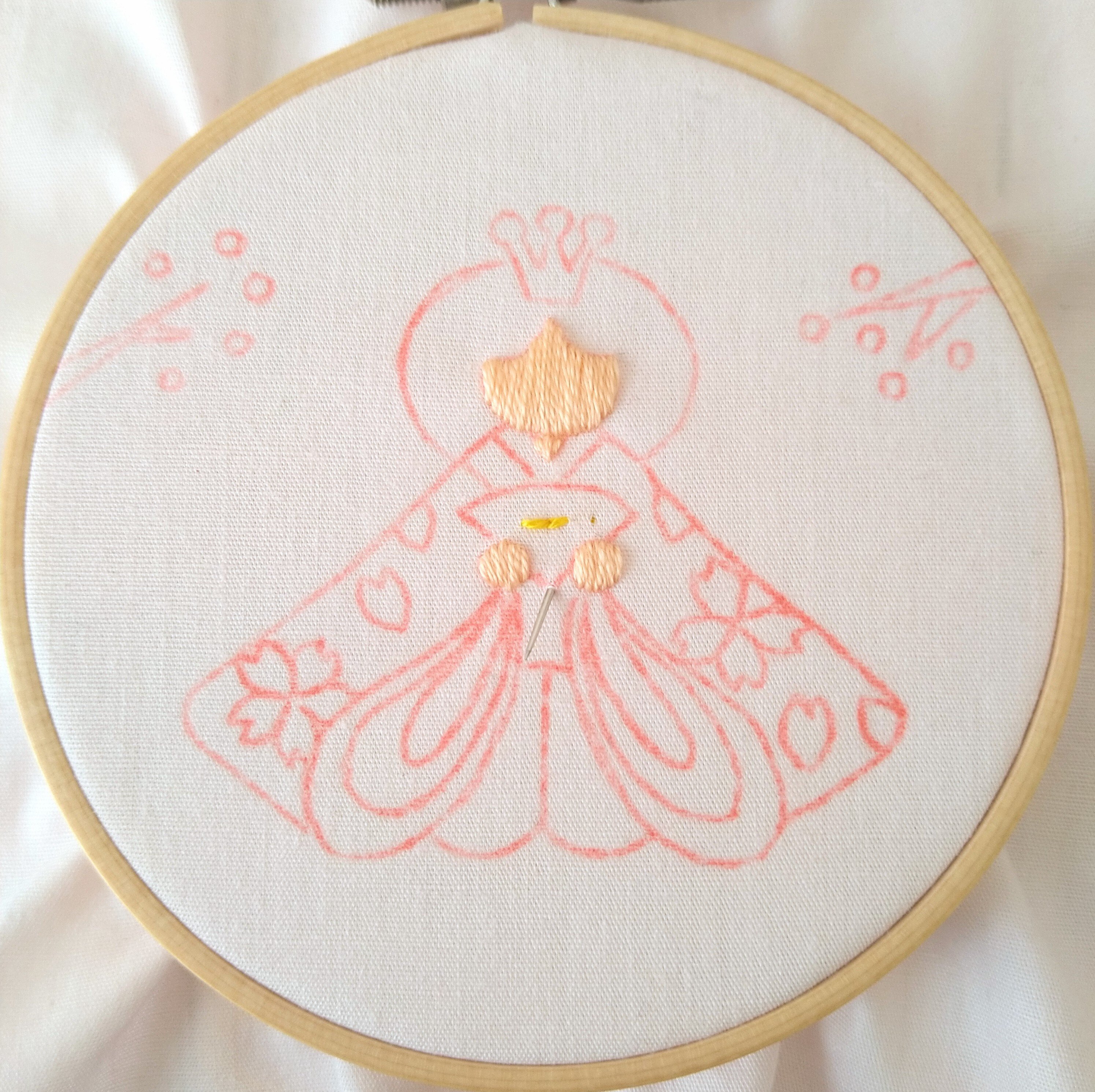 ひなまつりの刺繍枠キットを作ろう🌸 ステップ4 〜扇の刺繍