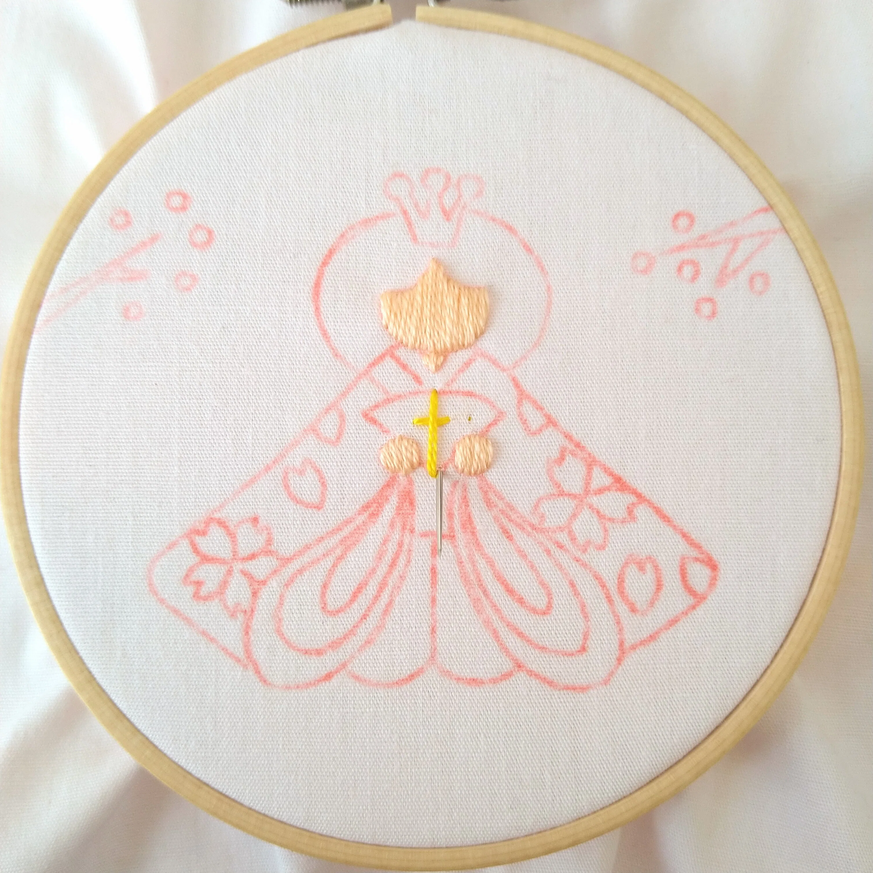 ひなまつりの刺繍枠キットを作ろう🌸 ステップ4 〜扇の刺繍