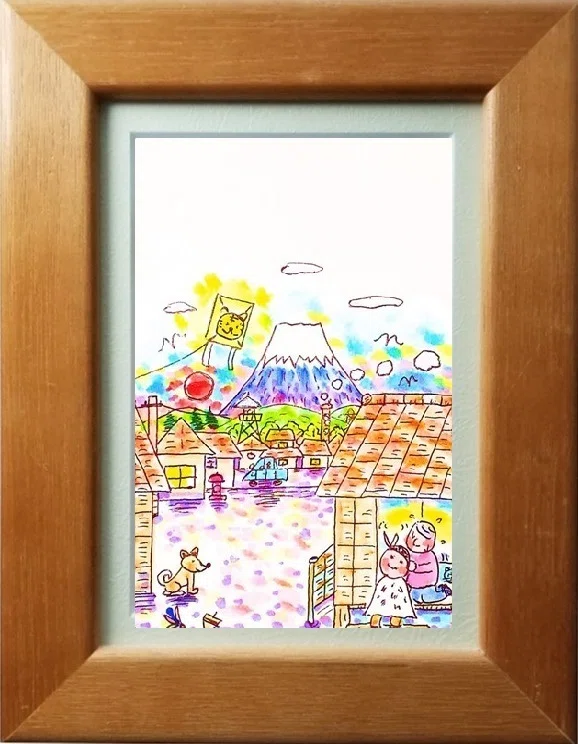 昭和っぽい情景の絵「謹賀新年 皆さまへの年賀状 (画像ダウンロード無料プレゼント)」