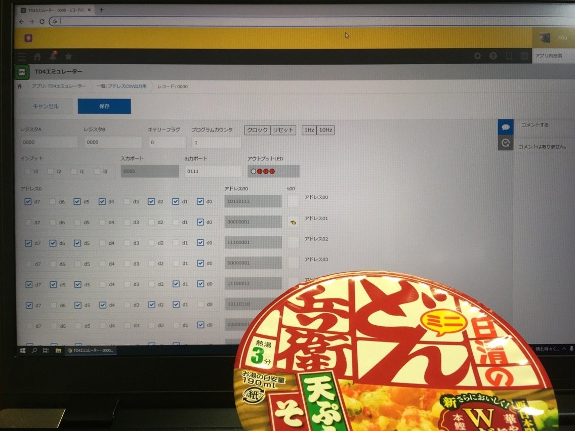 CPUの創りかた』TD4エミュレーターをつくってみた kintone｜46u